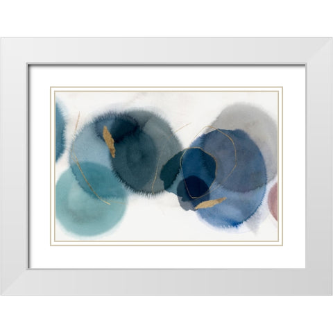 Soft Blue I White Modern Wood Framed Art Print with Double Matting by Hazel J