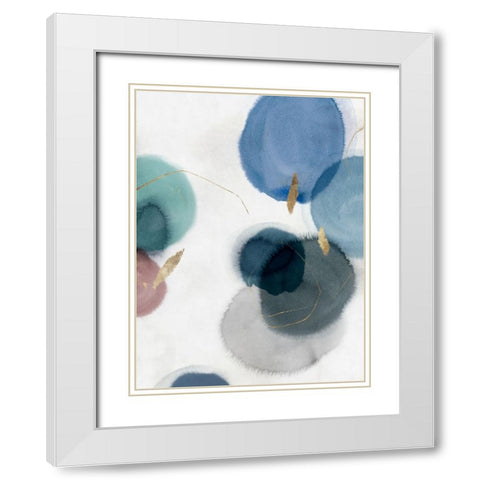 Soft Blue III White Modern Wood Framed Art Print with Double Matting by Hazel J