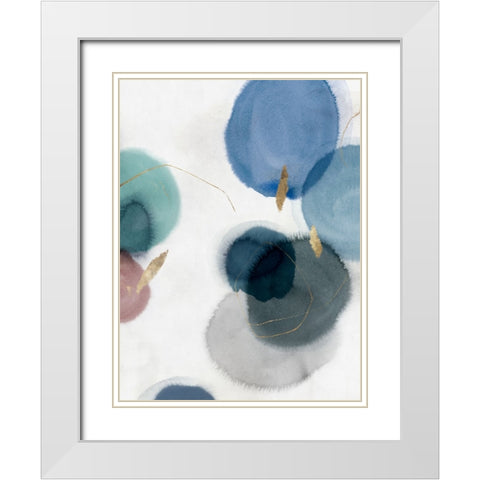 Soft Blue III White Modern Wood Framed Art Print with Double Matting by Hazel J