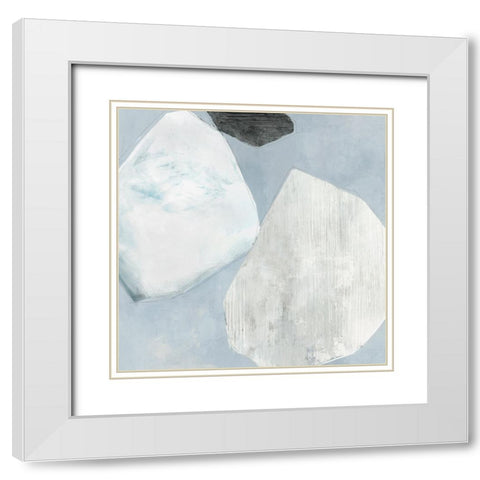 Blue Foundtain II White Modern Wood Framed Art Print with Double Matting by Hazel J