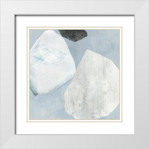 Blue Foundtain II White Modern Wood Framed Art Print with Double Matting by Hazel J