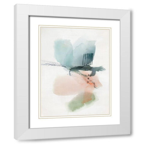 Soft Neutrals II White Modern Wood Framed Art Print with Double Matting by Hazel J