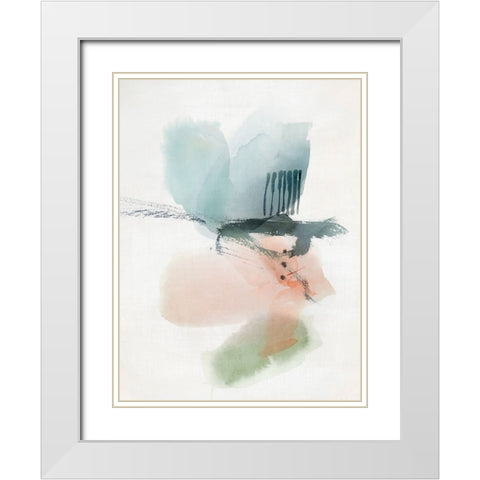 Soft Neutrals II White Modern Wood Framed Art Print with Double Matting by Hazel J
