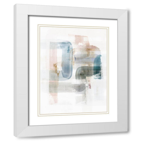 Muted Beauty I White Modern Wood Framed Art Print with Double Matting by Hazel J
