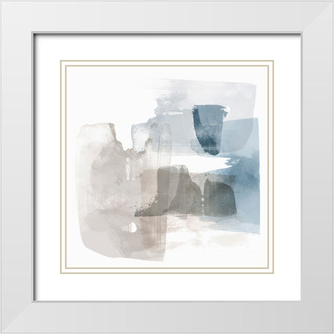 Modern Blue I White Modern Wood Framed Art Print with Double Matting by Hazel J
