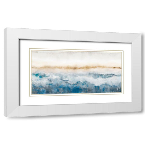 Calm Wave White Modern Wood Framed Art Print with Double Matting by Hazel J