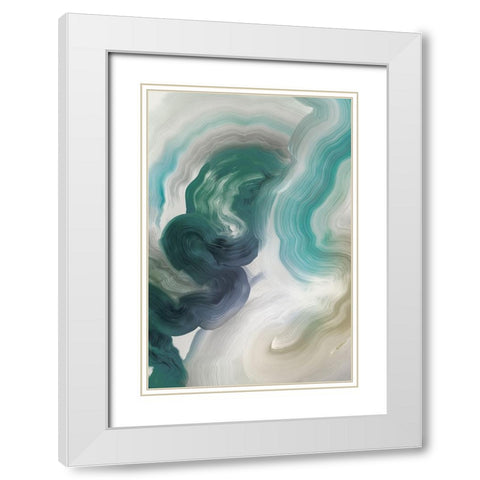Harmonious Hues II White Modern Wood Framed Art Print with Double Matting by Hazel J