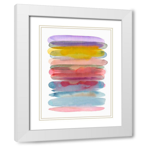 Luminous Layers II White Modern Wood Framed Art Print with Double Matting by Hazel J