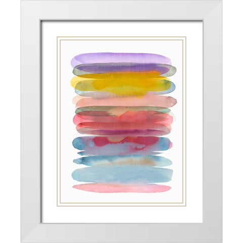 Luminous Layers II White Modern Wood Framed Art Print with Double Matting by Hazel J