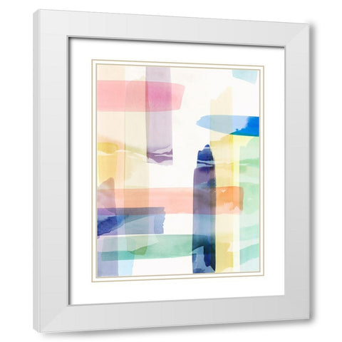 Illusionary Impressions I White Modern Wood Framed Art Print with Double Matting by Hazel J