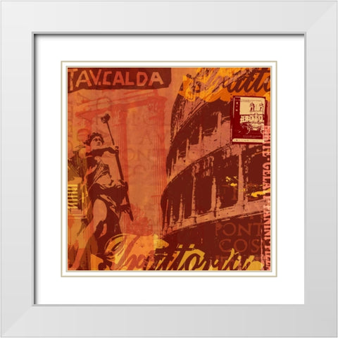 Rome White Modern Wood Framed Art Print with Double Matting by Allen, Maura