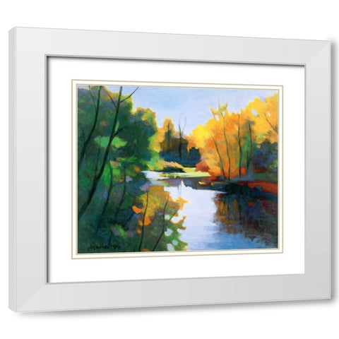 Magic Afternoon White Modern Wood Framed Art Print with Double Matting by Asoma, Tadashi