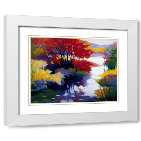 Indian Summer White Modern Wood Framed Art Print with Double Matting by Asoma, Tadashi