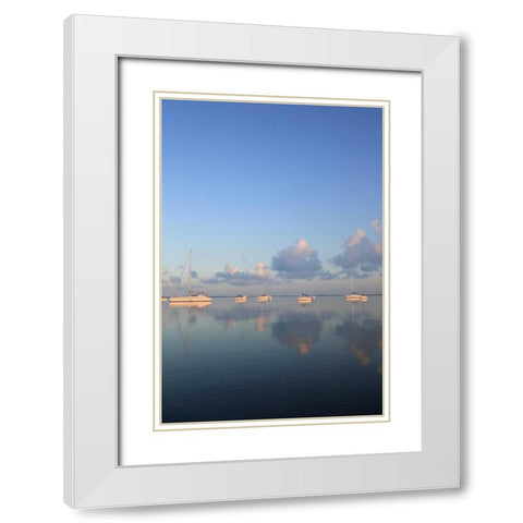 Sunrise Sails White Modern Wood Framed Art Print with Double Matting by Anderson, Brent