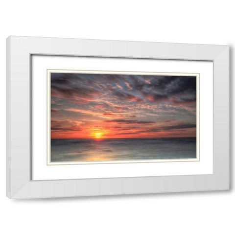 Atlantic Sunrise No. 9 White Modern Wood Framed Art Print with Double Matting by Amoruso, Robert J.
