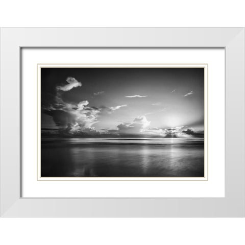 Atlantic Sunrise No. 27 White Modern Wood Framed Art Print with Double Matting by Amoruso, Robert J.