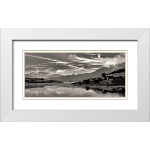 Cirrus White Modern Wood Framed Art Print with Double Matting by Aron, Lucy