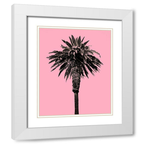 Palm Tree 1996 (Pink) White Modern Wood Framed Art Print with Double Matting by Asla, Erik