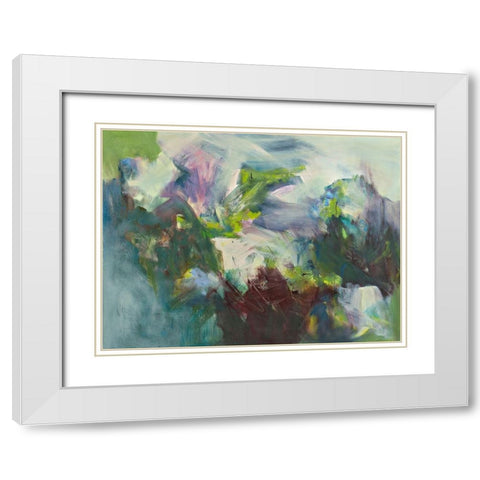 En Verde White Modern Wood Framed Art Print with Double Matting by Arana, Emilia