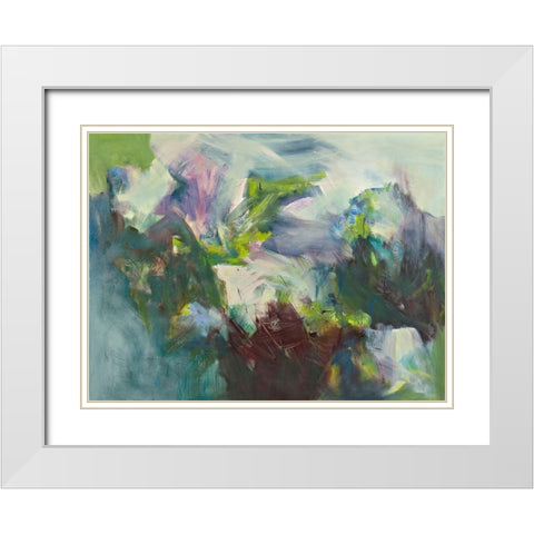 En Verde White Modern Wood Framed Art Print with Double Matting by Arana, Emilia