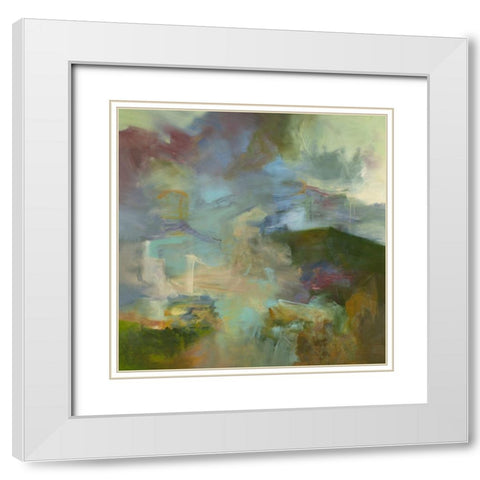 A Goldfinch Tale White Modern Wood Framed Art Print with Double Matting by Arana, Emilia