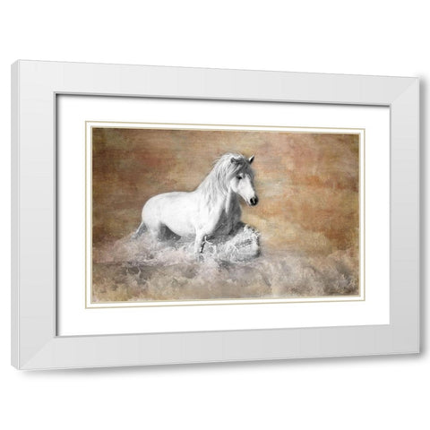 Jump The Wave White Modern Wood Framed Art Print with Double Matting by Asimow, Merrie