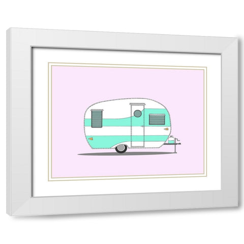 Vintage Shasta White Modern Wood Framed Art Print with Double Matting by Annie Bailey Art