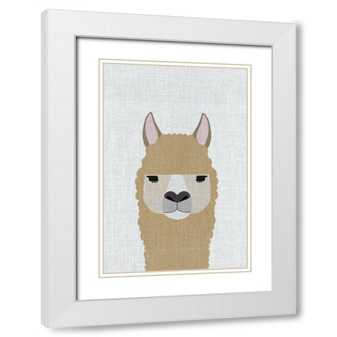 Alpaca White Modern Wood Framed Art Print with Double Matting by Annie Bailey Art