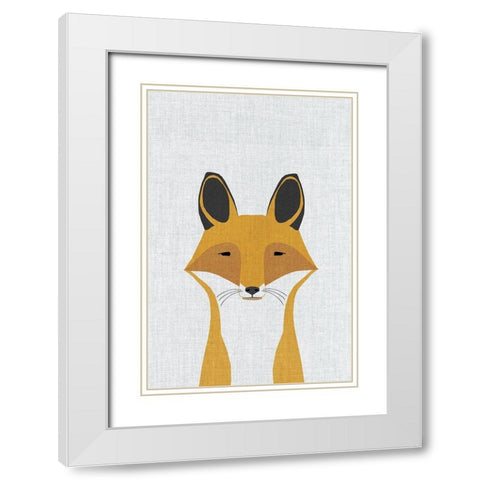 Foxy White Modern Wood Framed Art Print with Double Matting by Annie Bailey Art