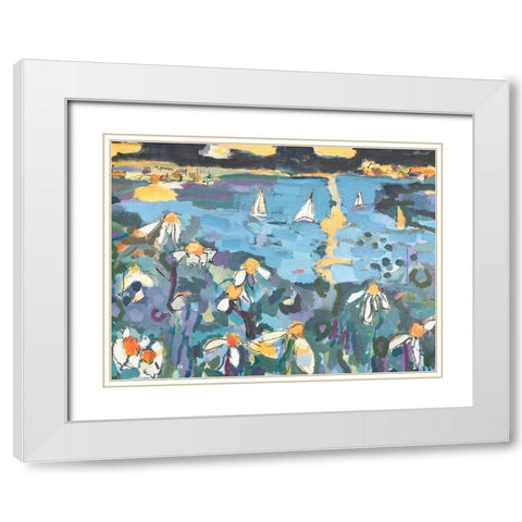 Yachting White Modern Wood Framed Art Print with Double Matting by Anders, Per