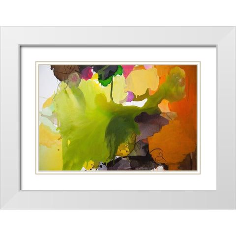 Leaf White Modern Wood Framed Art Print with Double Matting by Alattar, Lina