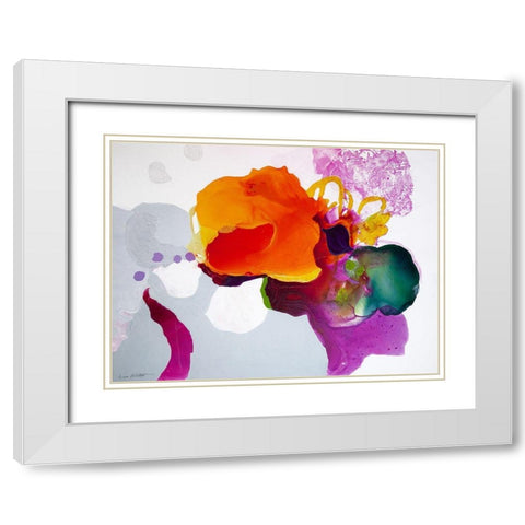 Like a Moth to a Bloom White Modern Wood Framed Art Print with Double Matting by Alattar, Lina
