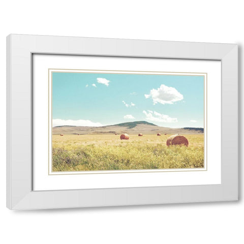 A Day in the Fields White Modern Wood Framed Art Print with Double Matting by Annie Bailey Art