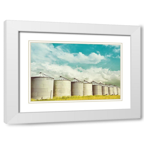 All in a Row White Modern Wood Framed Art Print with Double Matting by Annie Bailey Art
