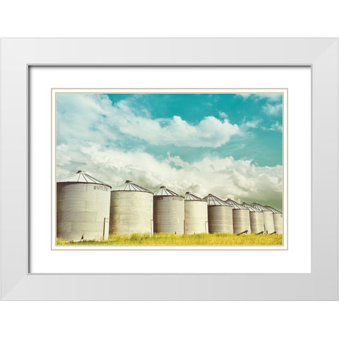 All in a Row White Modern Wood Framed Art Print with Double Matting by Annie Bailey Art