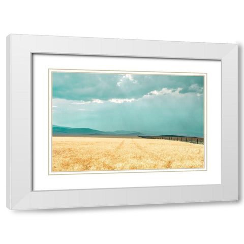 Harvest Shadow White Modern Wood Framed Art Print with Double Matting by Annie Bailey Art
