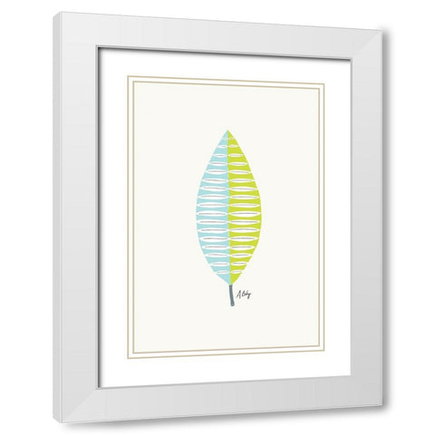 Mid Mod Leaf No. 1 White Modern Wood Framed Art Print with Double Matting by Annie Bailey Art
