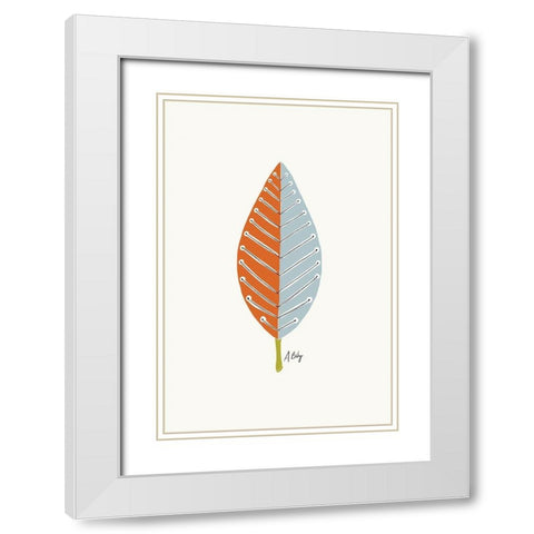 Mid Mod Leaf No. 2 White Modern Wood Framed Art Print with Double Matting by Annie Bailey Art