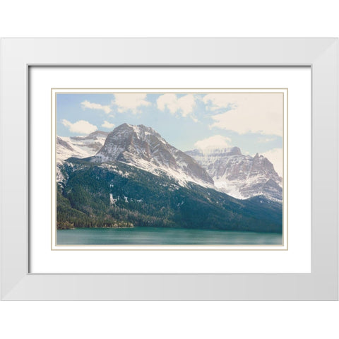 Saint Mary Lake White Modern Wood Framed Art Print with Double Matting by Annie Bailey Art