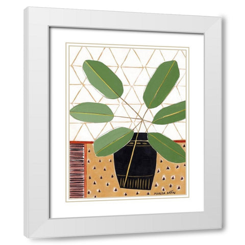 Gold Tablecloth 4 White Modern Wood Framed Art Print with Double Matting by Anon, Marisa