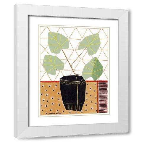 Gold Tablecloth 5 White Modern Wood Framed Art Print with Double Matting by Anon, Marisa