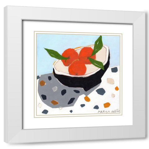 Valencia Late White Modern Wood Framed Art Print with Double Matting by Anon, Marisa