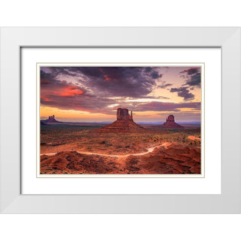 Desert Song White Modern Wood Framed Art Print with Double Matting by Artemiadi, Dora