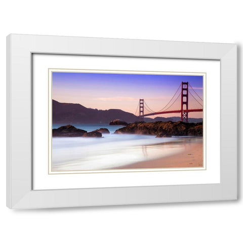 The Bridge White Modern Wood Framed Art Print with Double Matting by Artemiadi, Dora