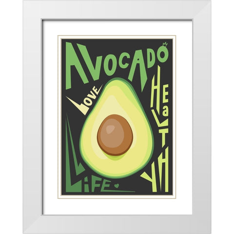 Kitchen Avocado White Modern Wood Framed Art Print with Double Matting by Ayse