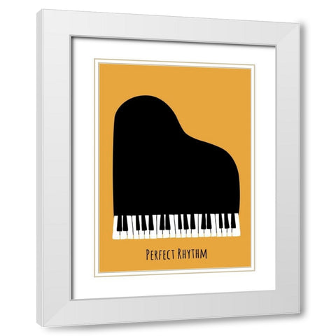 Piano White Modern Wood Framed Art Print with Double Matting by Ayse