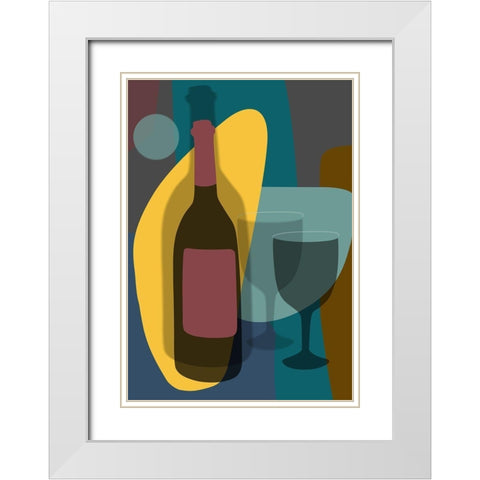 Five  O Clock White Modern Wood Framed Art Print with Double Matting by Ayse