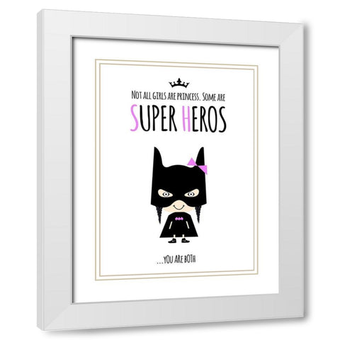 Superhero Two White Modern Wood Framed Art Print with Double Matting by Ayse