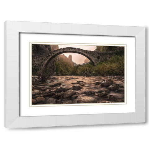 Back To Neverland White Modern Wood Framed Art Print with Double Matting by Artemiadi, Dora