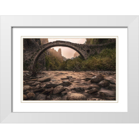 Back To Neverland White Modern Wood Framed Art Print with Double Matting by Artemiadi, Dora